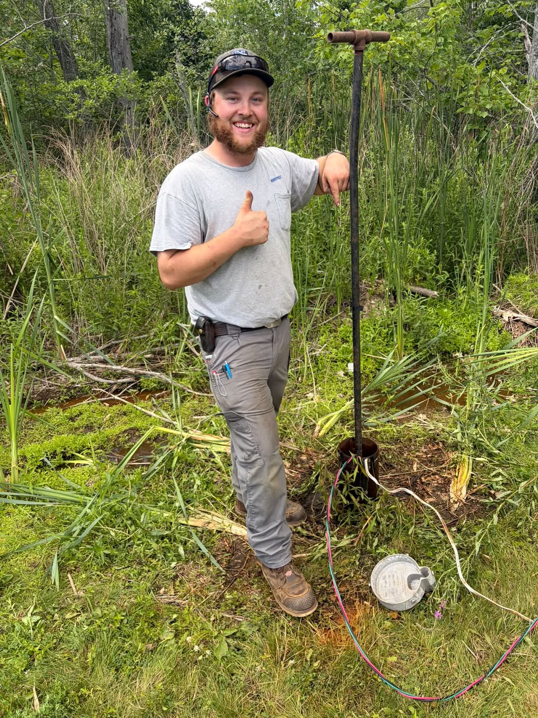 Hayden out on a well service job in Maine