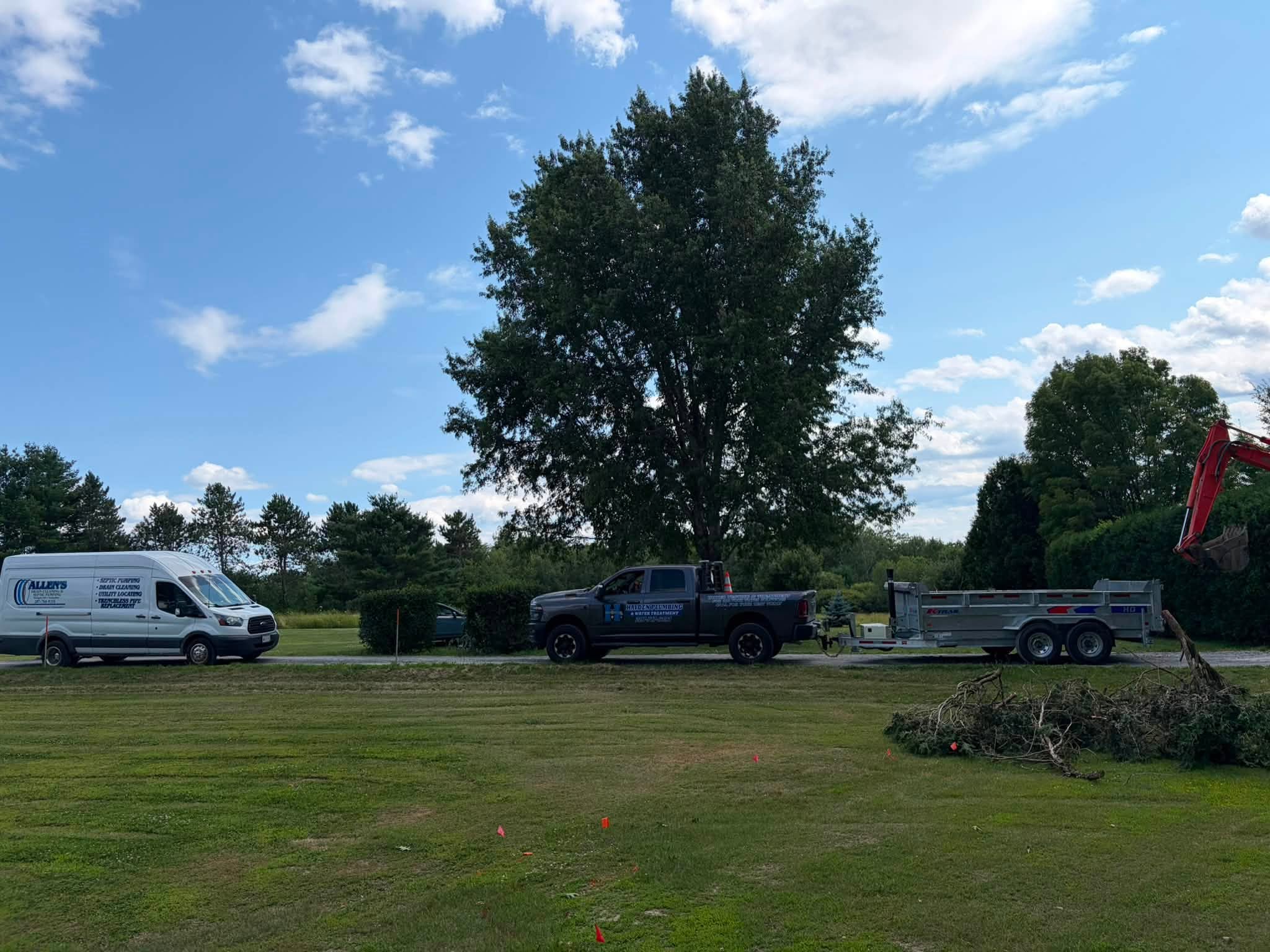 Hayden Plumbing truck at a local job site